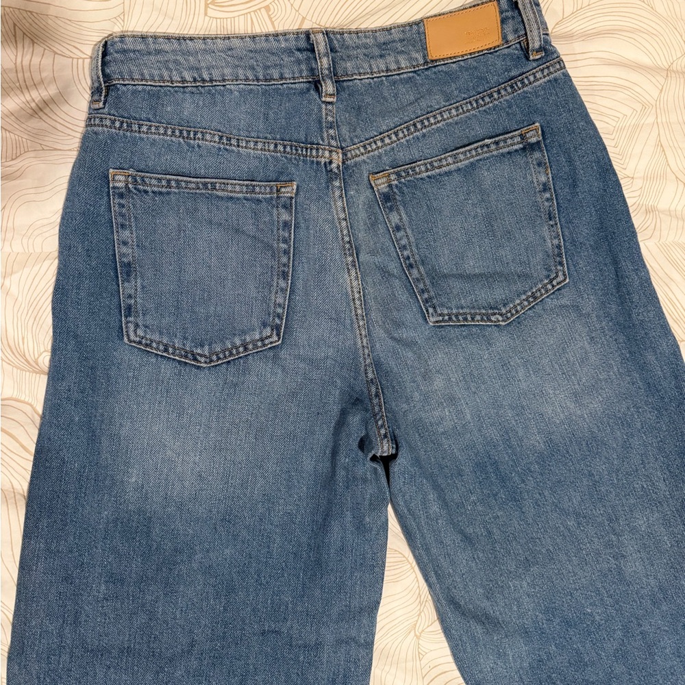 Zara Wide-Leg Flare Jeans - Medium Blue Denim - Picture 6 of 11